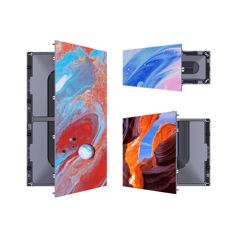 Премиальный LED-экран Unilumin с голубым свечением на белом фоне и скругленными краями