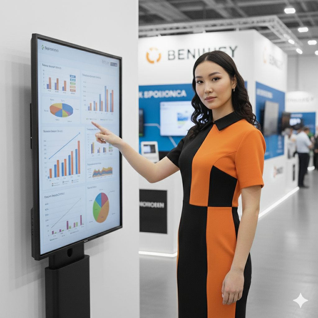 Аренда интерактивной панели на мобильной стойке в Алматы для мероприятия
