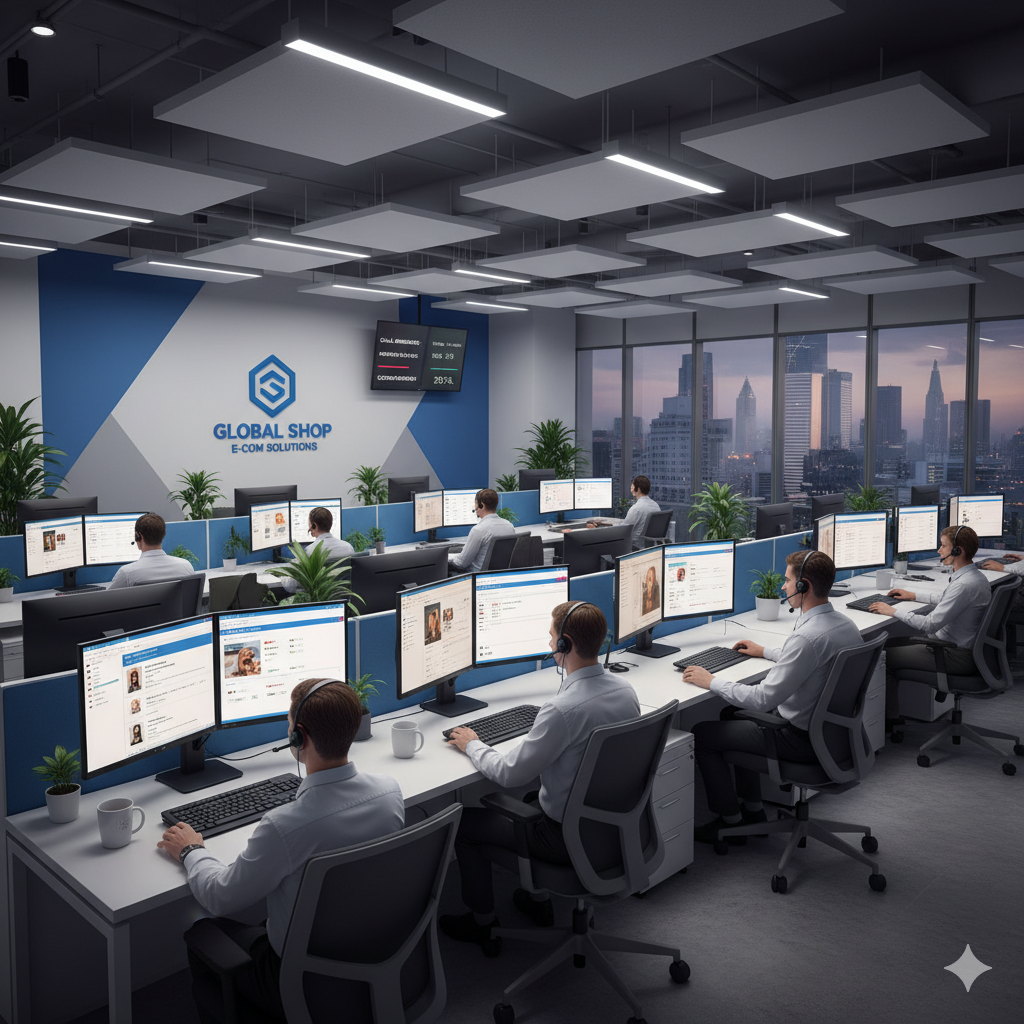 Операторы колл-центра в наушниках за работой