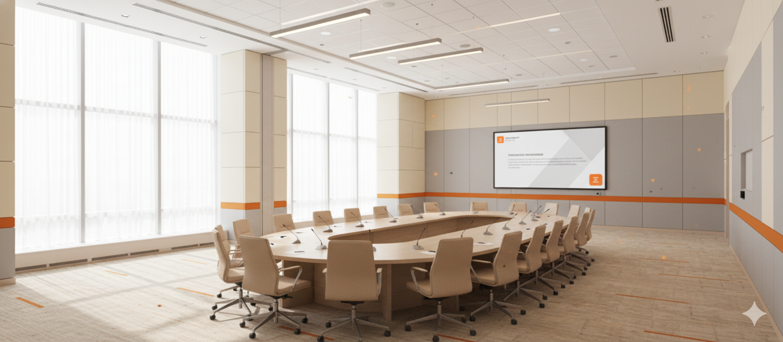 Современный конференц-зал, оснащенный компанией AST IT Garant