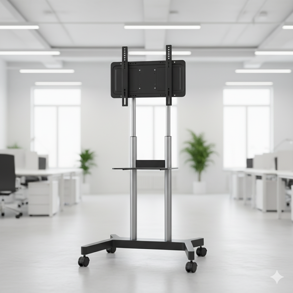 Мобильная стойка для интерактивной панели в офисе