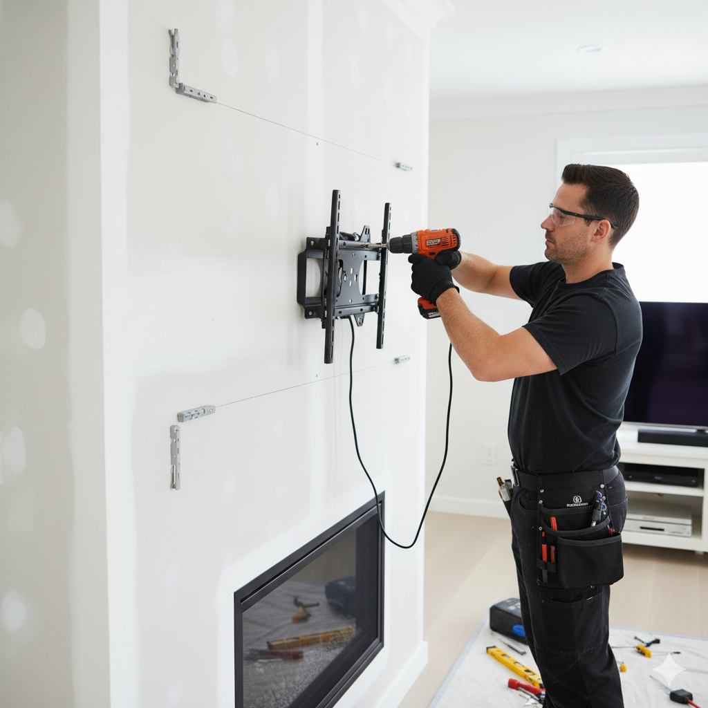 Монтаж ТВ на стену из гипсокартона