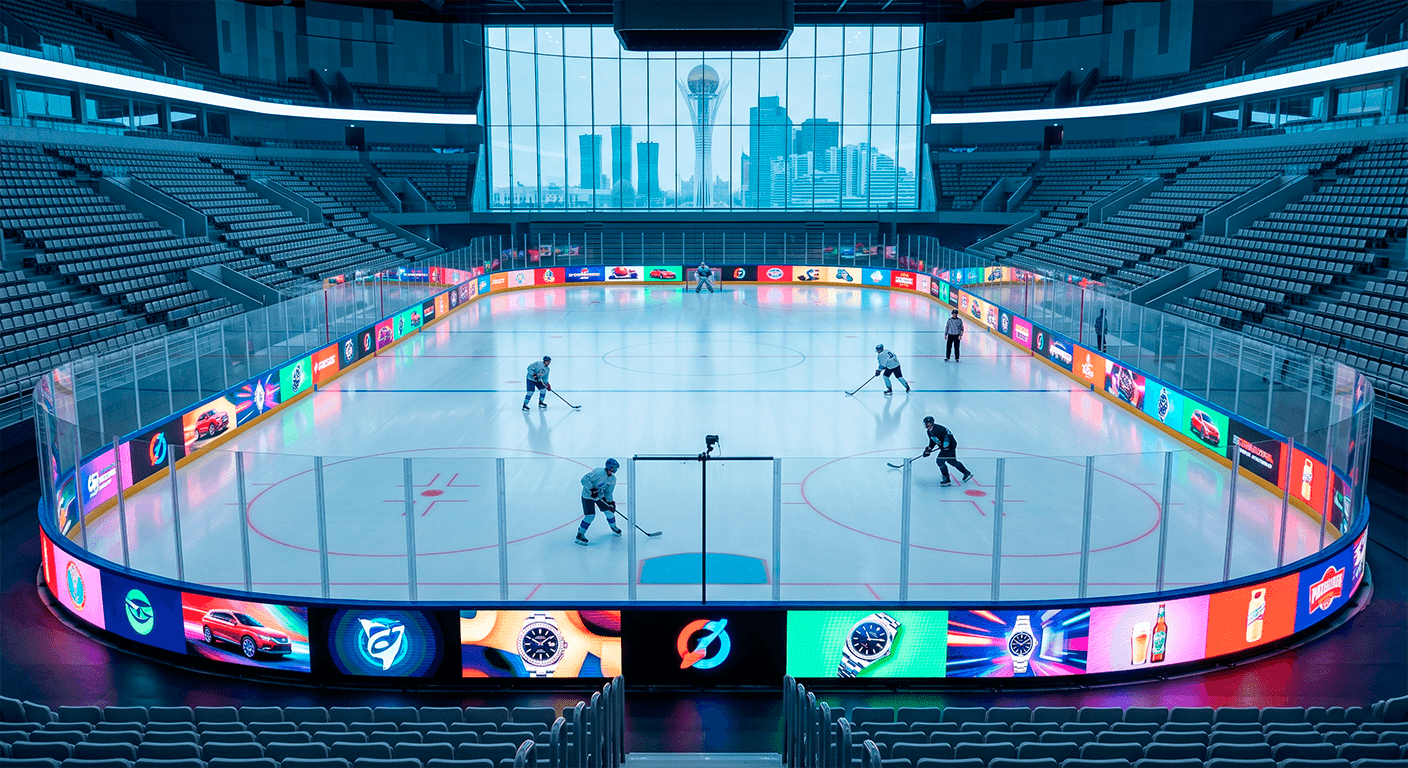 Спортивный медиа-периметр LED Tao для ледовой арены в Астане район Байконур