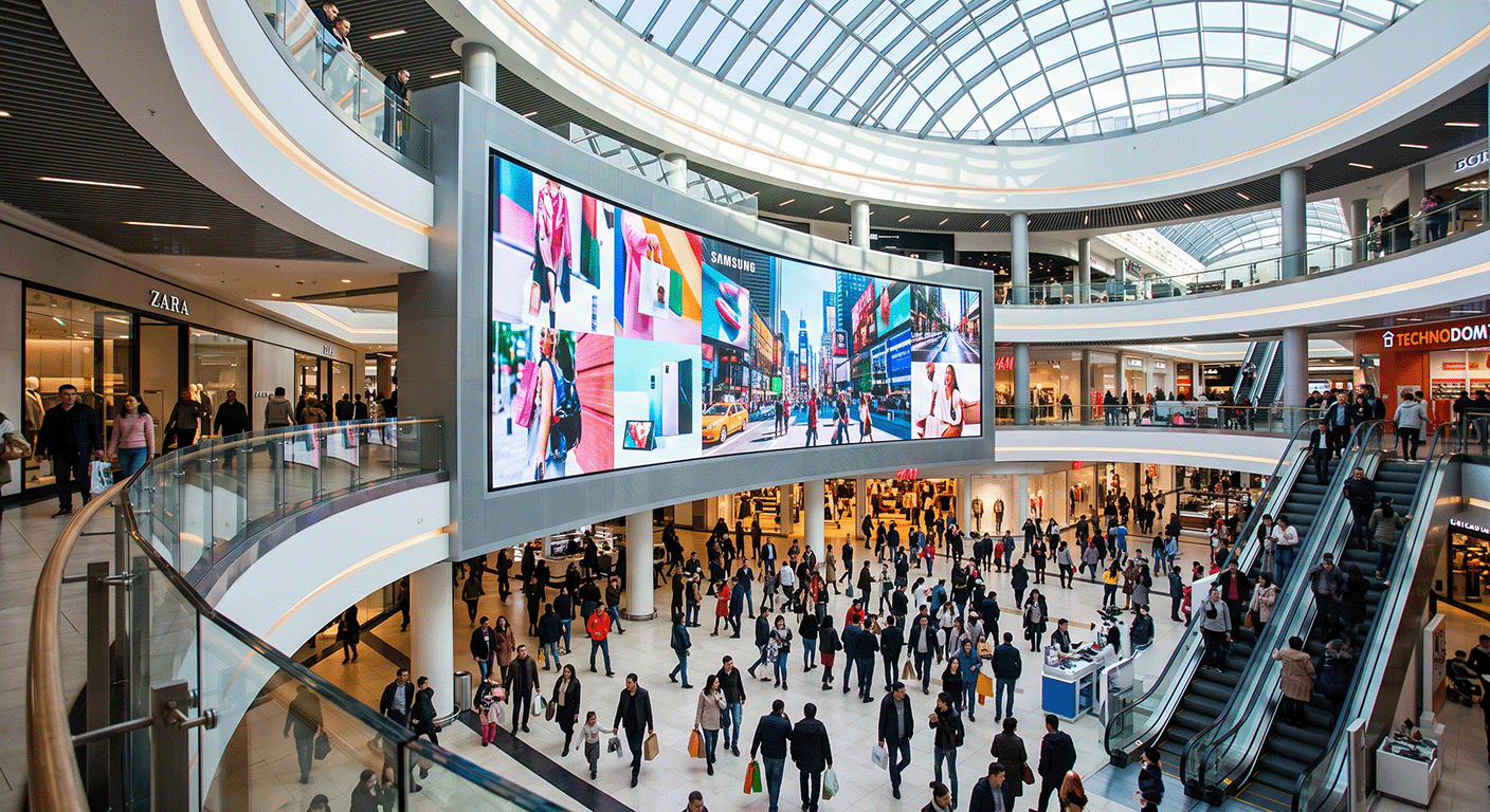 Интерьерный экран Samsung Smart Signage для крупного ТРЦ