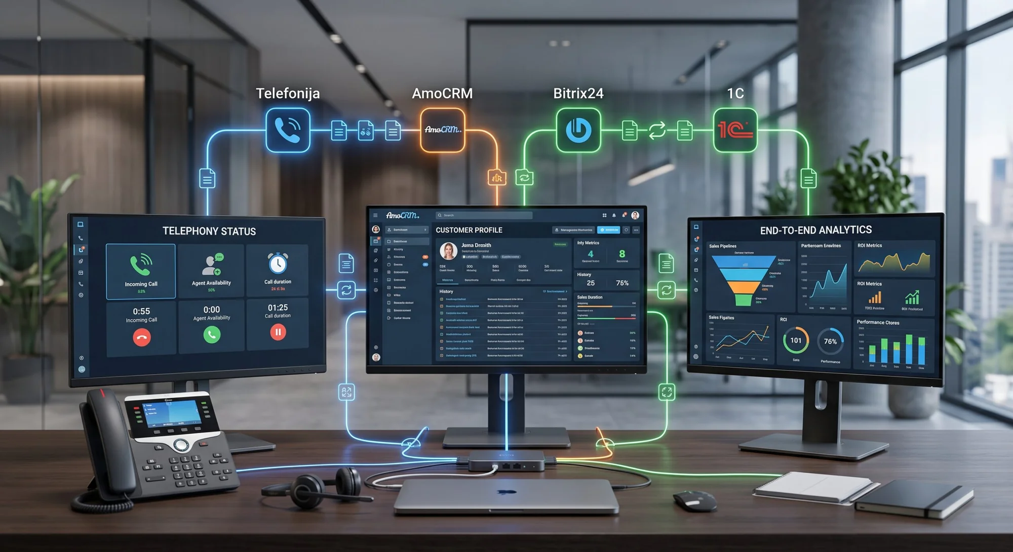 Интеграция АТС с CRM в Астане