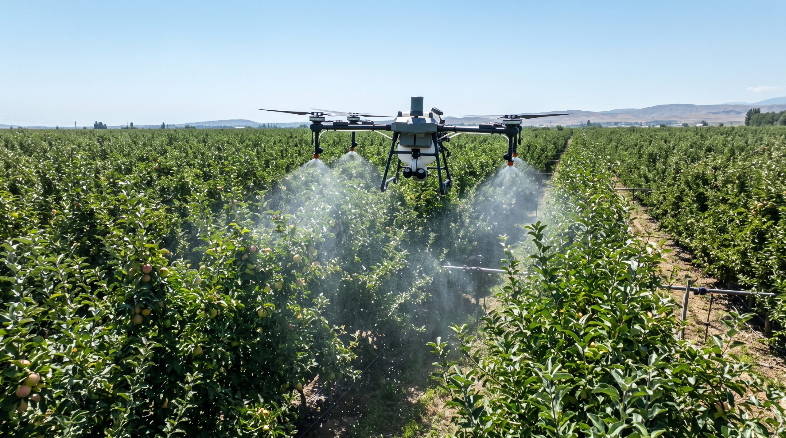 Опрыскивание крон деревьев DJI